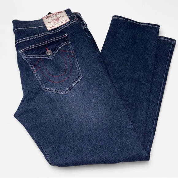 True Religion Men's Dark Blue Straight Jeans